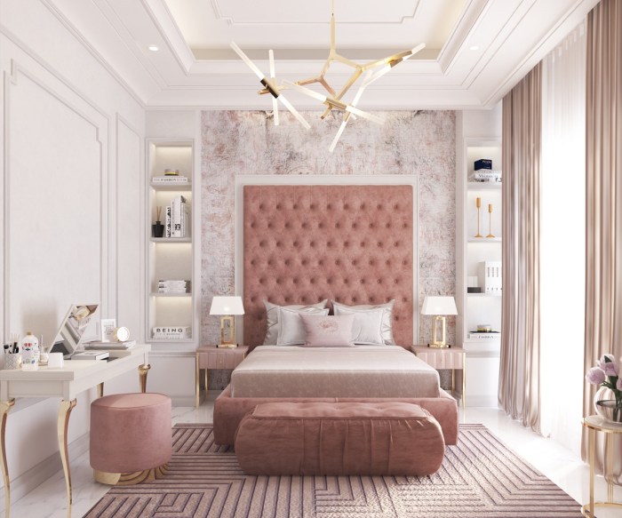 How to decorate a pink bedroom