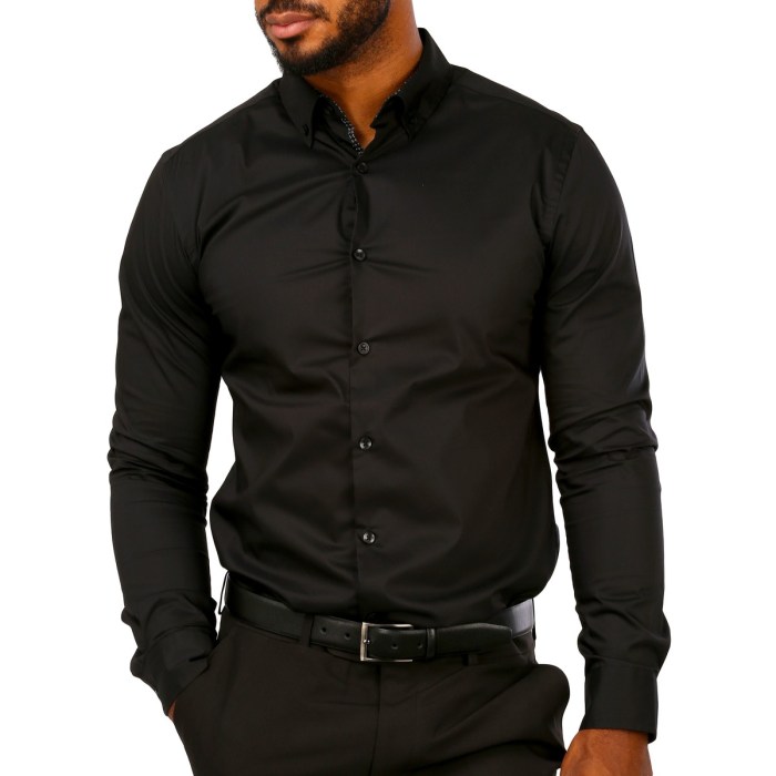 Short sleeve mens black dress shirt