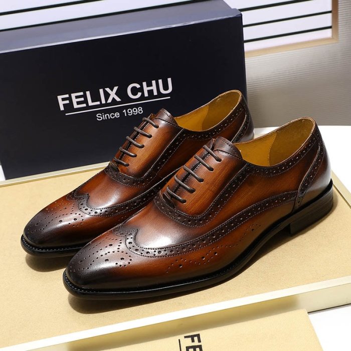 Mens real leather dress shoes