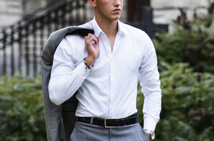 Wrinkle free dress shirt men