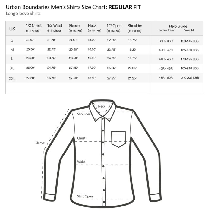 Banana republic men's dress shirt size chart