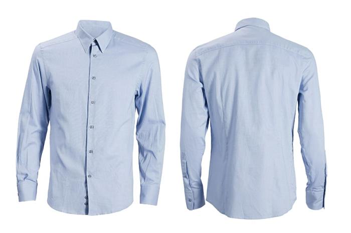 Stylish Mens Blue Oxford Dress Shirt for Trendy Medan Style