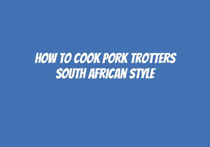 How to cook pork trotters South African style – A flavorful guide