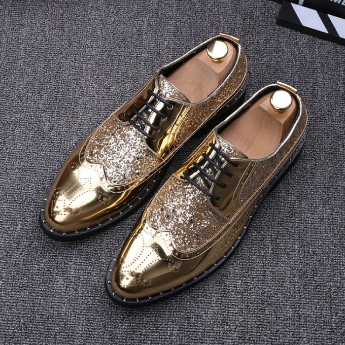 Mens gold dress shoes