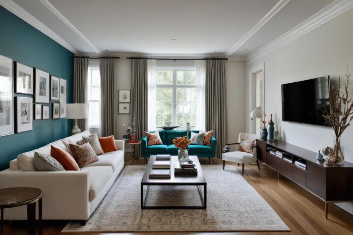 How decorate a long narrow living room space