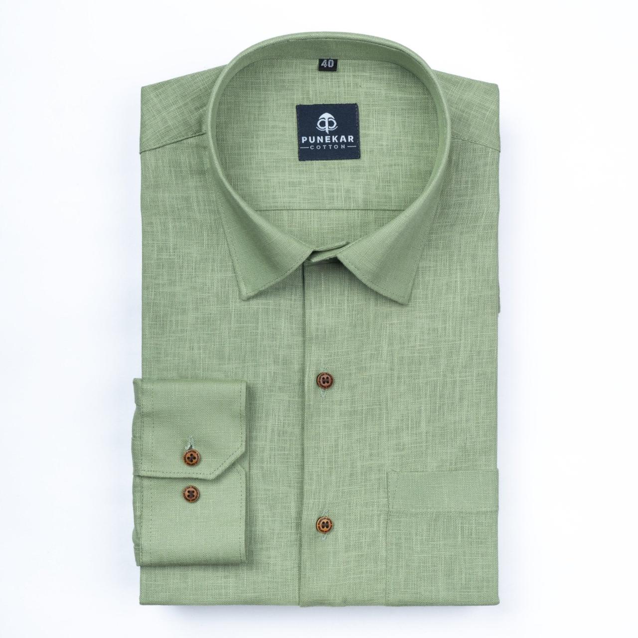 Olive green mens dress shirt