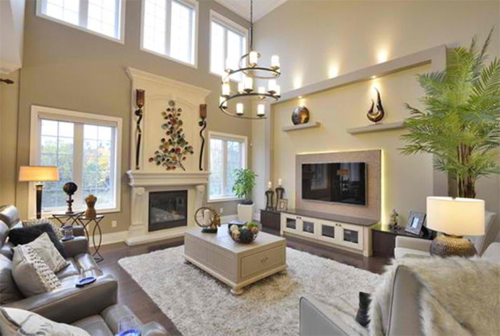 How to decorate high ceilings living room